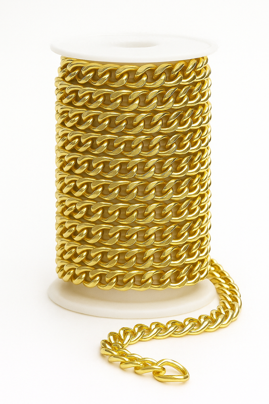 Anti-Tarnish Brass Base Gold-Plated Metal Chain (1 Metre)