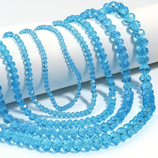 Sky Blue Clear Crystal Beads (10mm, 8mm, 6mm, 4mm)